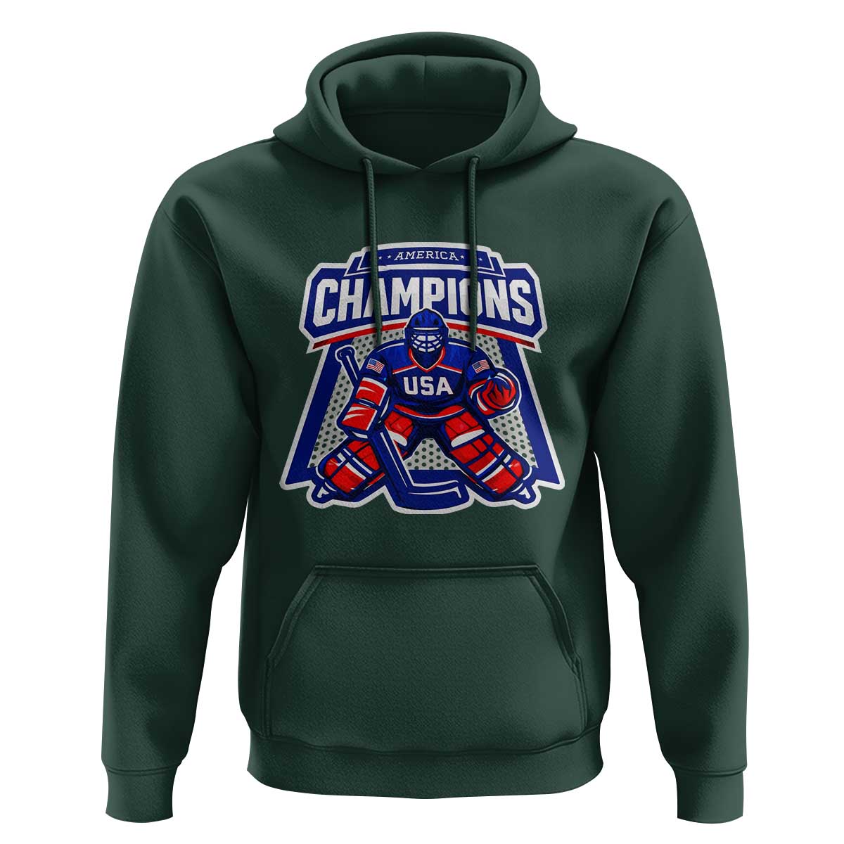 USA Ice Hockey Hoodie America Champions Patriotic Ice Hockey Team Fan