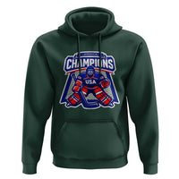 USA Ice Hockey Hoodie America Champions Patriotic Ice Hockey Team Fan