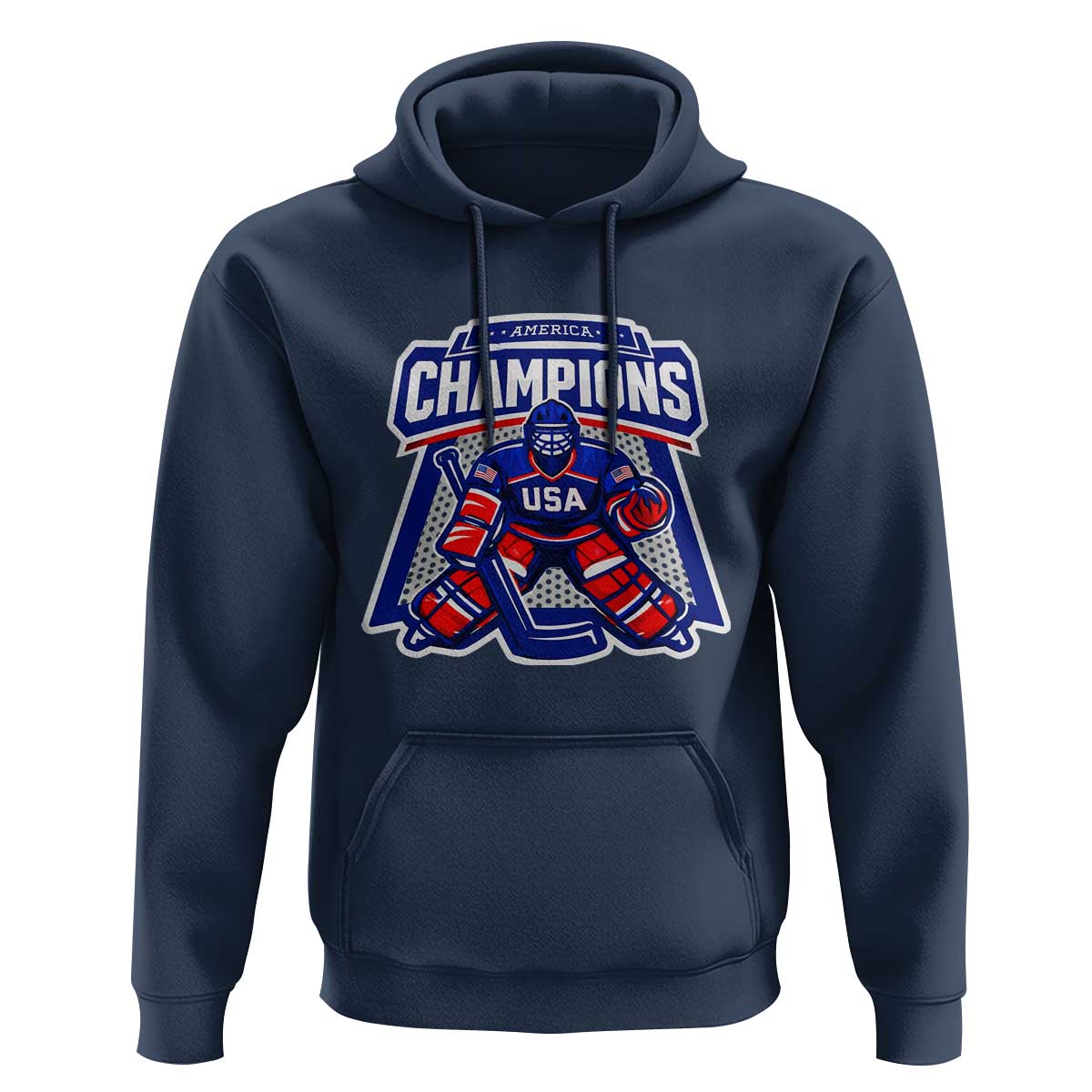 USA Ice Hockey Hoodie America Champions Patriotic Ice Hockey Team Fan