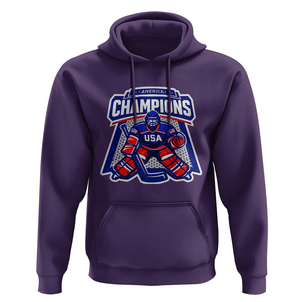 USA Ice Hockey Hoodie America Champions Patriotic Ice Hockey Team Fan