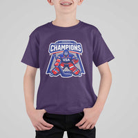 USA Ice Hockey T Shirt For Kid America Champions Patriotic Ice Hockey Team Fan
