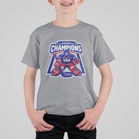 USA Ice Hockey T Shirt For Kid America Champions Patriotic Ice Hockey Team Fan