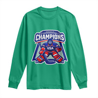 USA Ice Hockey Long Sleeve Shirt America Champions Patriotic Ice Hockey Team Fan