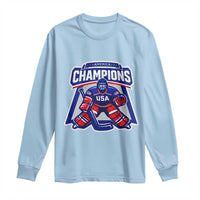 USA Ice Hockey Long Sleeve Shirt America Champions Patriotic Ice Hockey Team Fan