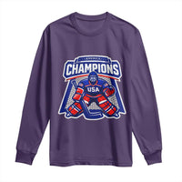USA Ice Hockey Long Sleeve Shirt America Champions Patriotic Ice Hockey Team Fan