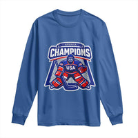 USA Ice Hockey Long Sleeve Shirt America Champions Patriotic Ice Hockey Team Fan