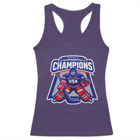 USA Ice Hockey Racerback Tank Top America Champions Patriotic Ice Hockey Team Fan