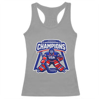 USA Ice Hockey Racerback Tank Top America Champions Patriotic Ice Hockey Team Fan