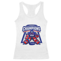 USA Ice Hockey Racerback Tank Top America Champions Patriotic Ice Hockey Team Fan