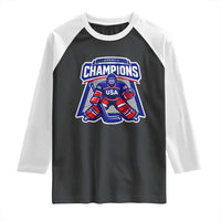 USA Ice Hockey Raglan Shirt America Champions Patriotic Ice Hockey Team Fan
