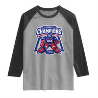 USA Ice Hockey Raglan Shirt America Champions Patriotic Ice Hockey Team Fan