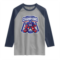 USA Ice Hockey Raglan Shirt America Champions Patriotic Ice Hockey Team Fan