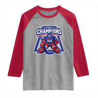 USA Ice Hockey Raglan Shirt America Champions Patriotic Ice Hockey Team Fan