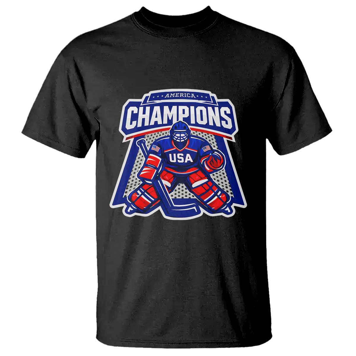 USA Ice Hockey T Shirt America Champions Patriotic Ice Hockey Team Fan