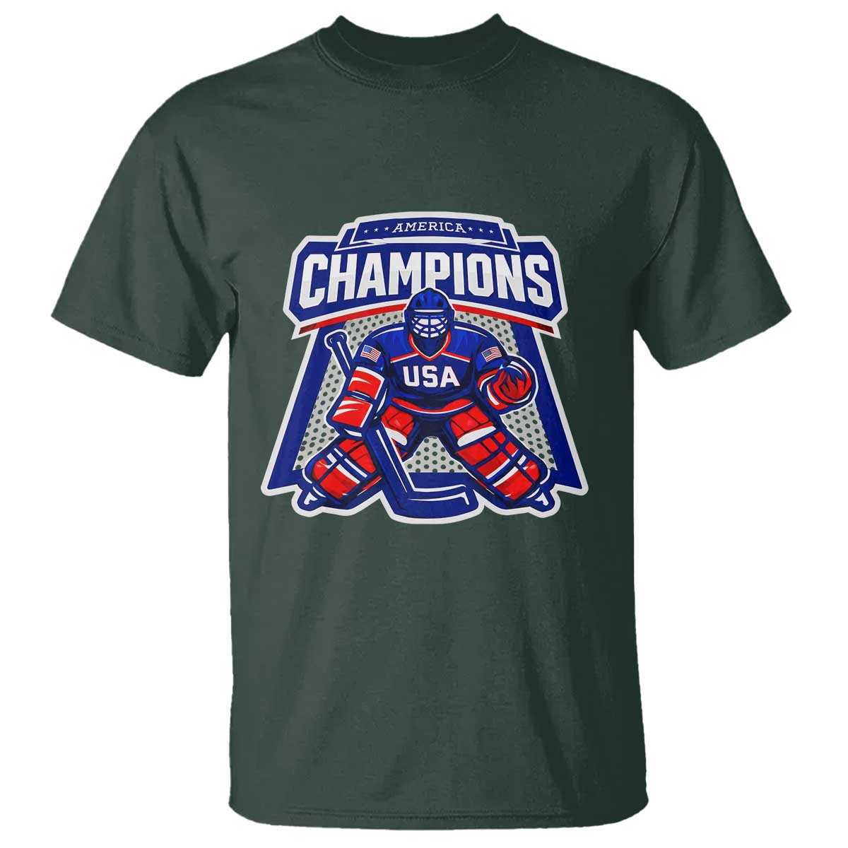 USA Ice Hockey T Shirt America Champions Patriotic Ice Hockey Team Fan