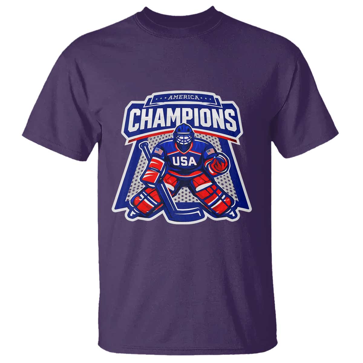 USA Ice Hockey T Shirt America Champions Patriotic Ice Hockey Team Fan