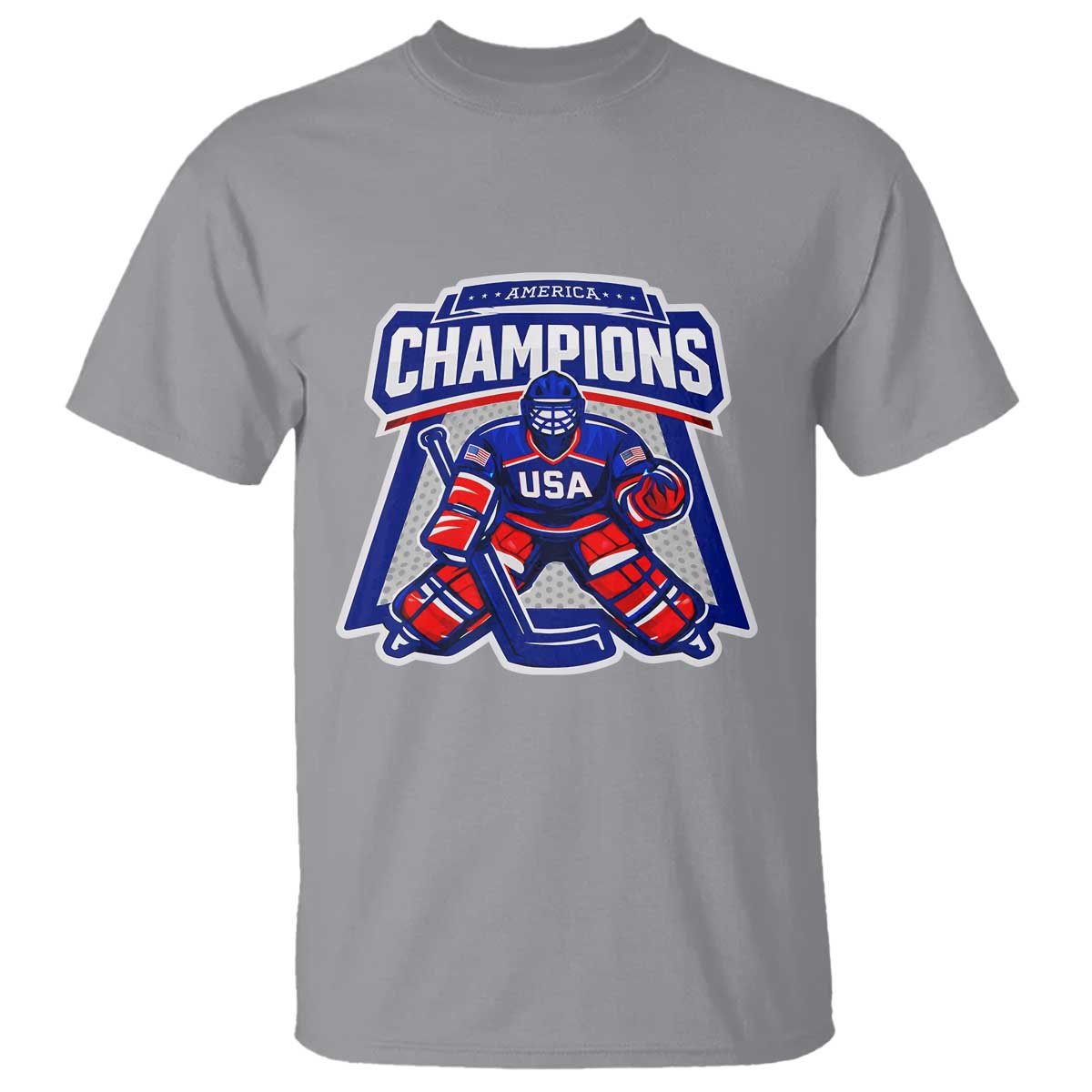 USA Ice Hockey T Shirt America Champions Patriotic Ice Hockey Team Fan