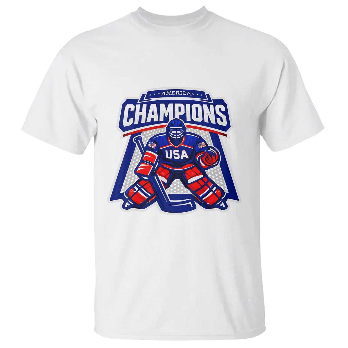 USA Ice Hockey T Shirt America Champions Patriotic Ice Hockey Team Fan