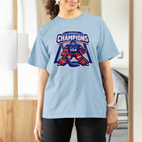 USA Ice Hockey T Shirt For Women America Champions Patriotic Ice Hockey Team Fan