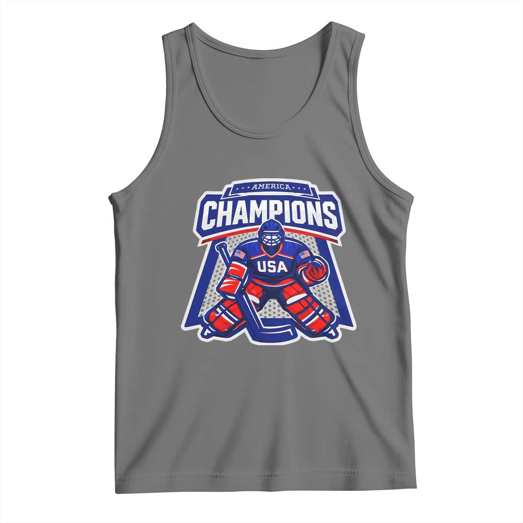 USA Ice Hockey Tank Top America Champions Patriotic Ice Hockey Team Fan