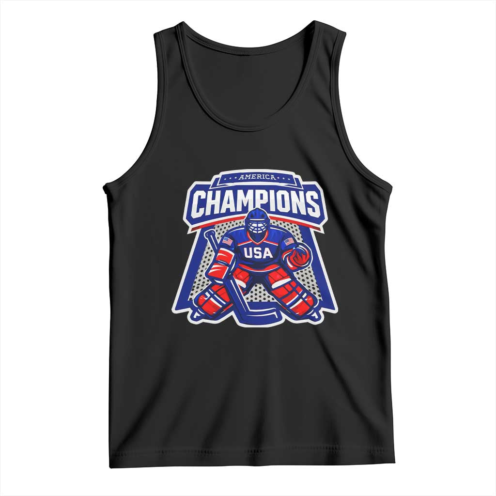 USA Ice Hockey Tank Top America Champions Patriotic Ice Hockey Team Fan