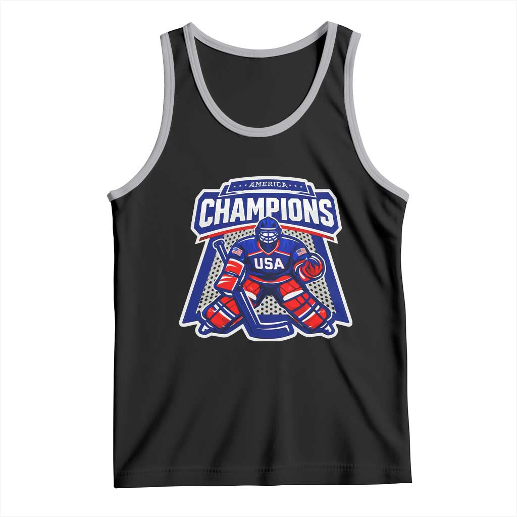 USA Ice Hockey Tank Top America Champions Patriotic Ice Hockey Team Fan