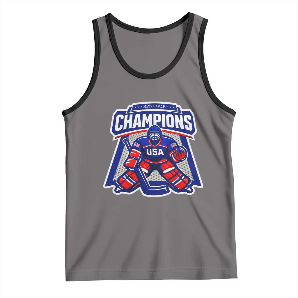 USA Ice Hockey Tank Top America Champions Patriotic Ice Hockey Team Fan