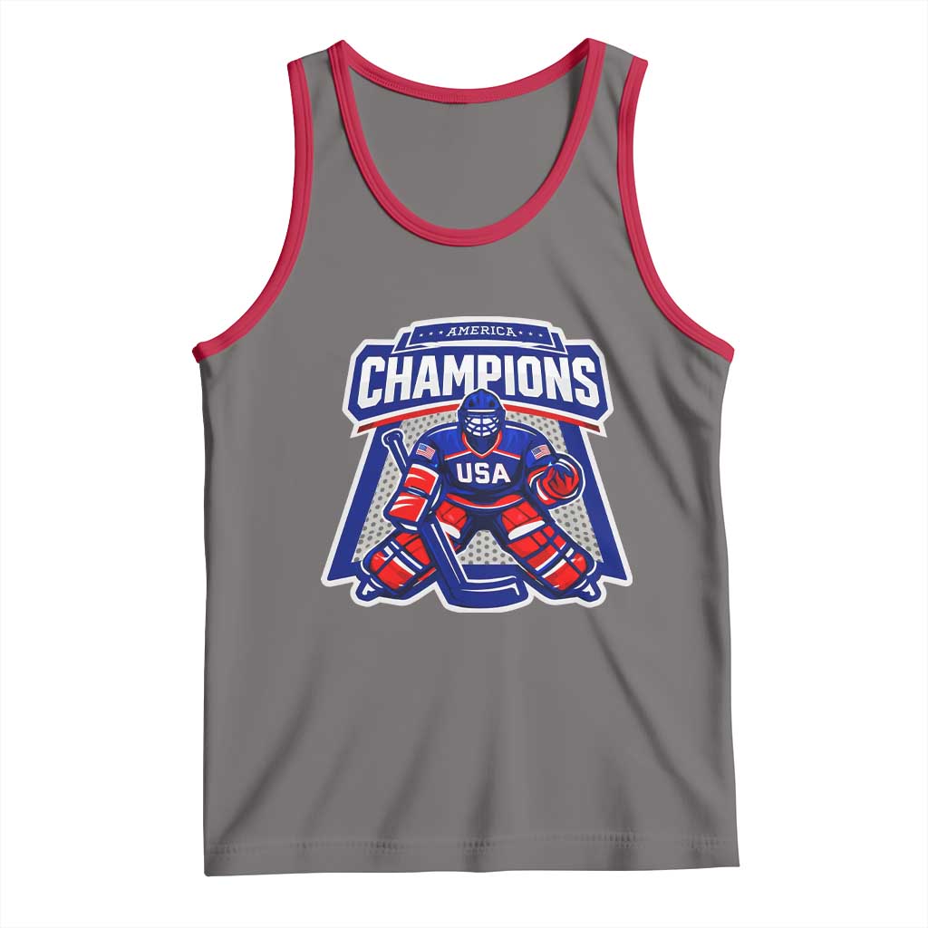 USA Ice Hockey Tank Top America Champions Patriotic Ice Hockey Team Fan
