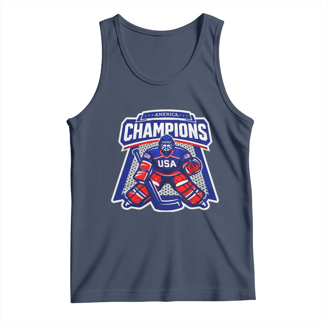 USA Ice Hockey Tank Top America Champions Patriotic Ice Hockey Team Fan
