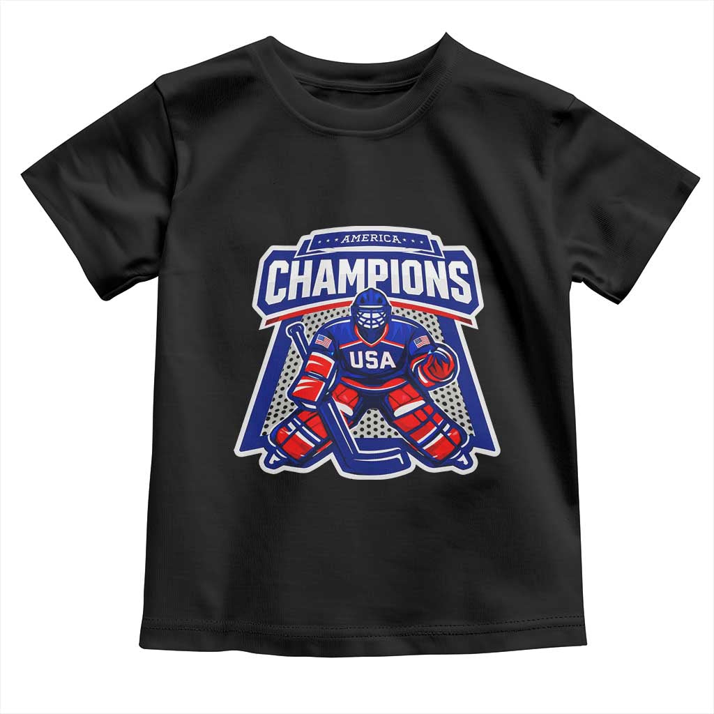 USA Ice Hockey Toddler T Shirt America Champions Patriotic Ice Hockey Team Fan