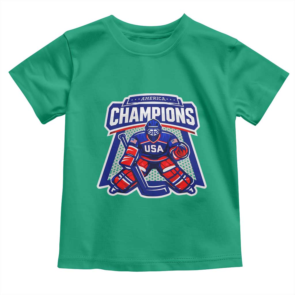 USA Ice Hockey Toddler T Shirt America Champions Patriotic Ice Hockey Team Fan
