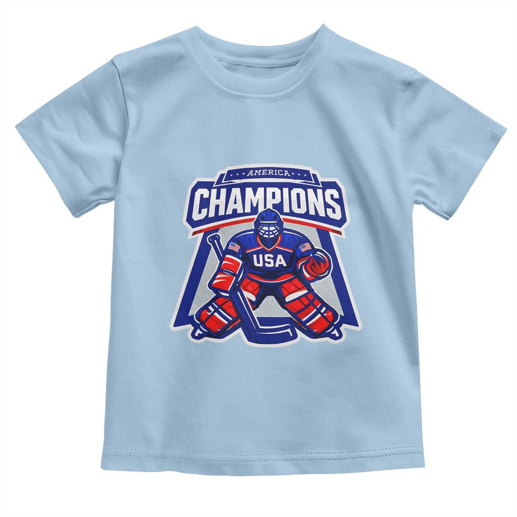 USA Ice Hockey Toddler T Shirt America Champions Patriotic Ice Hockey Team Fan
