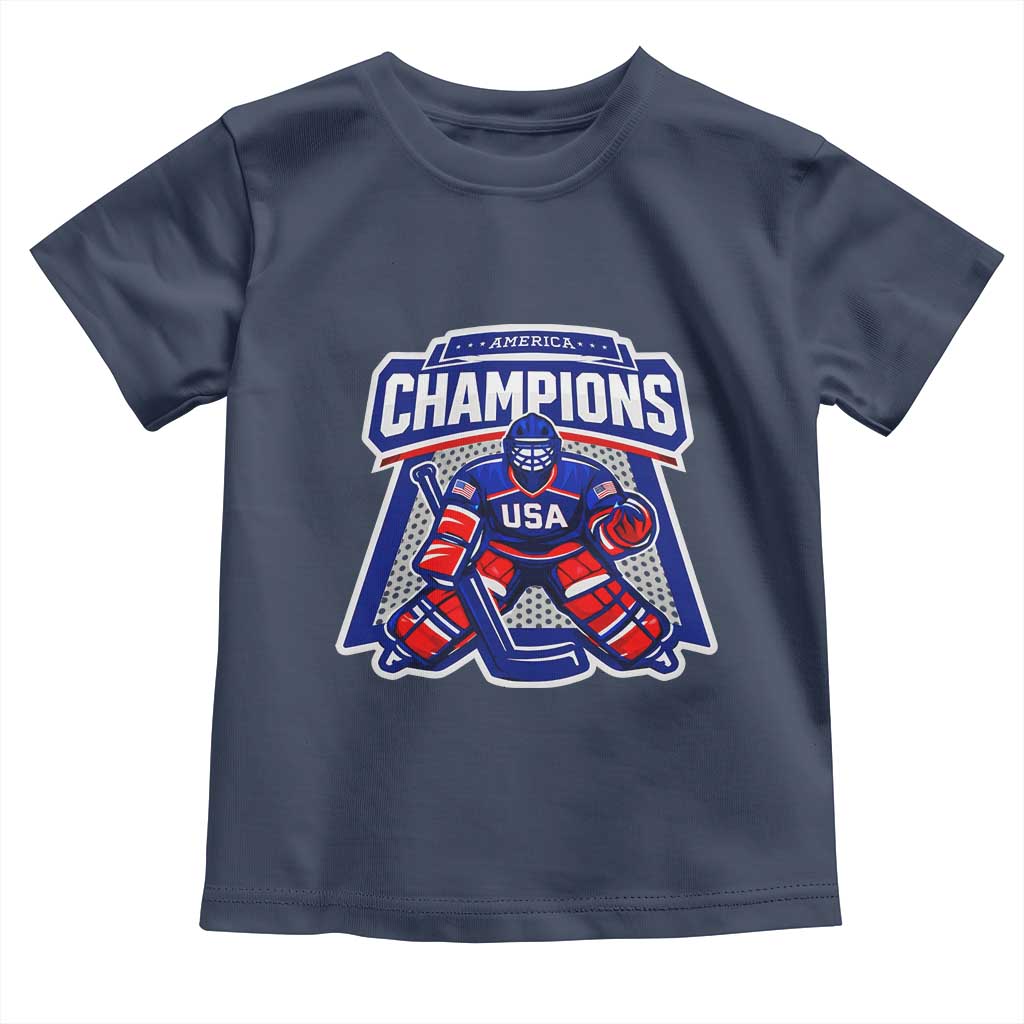 USA Ice Hockey Toddler T Shirt America Champions Patriotic Ice Hockey Team Fan