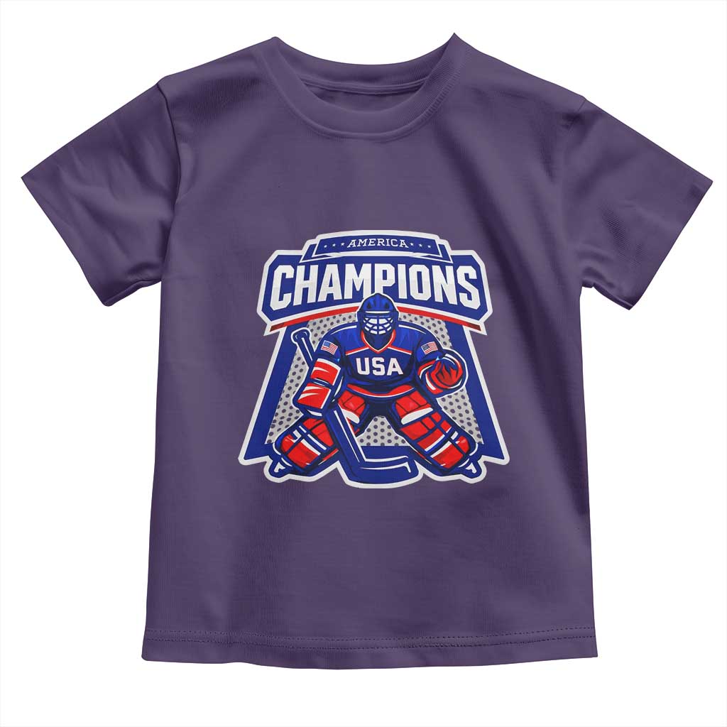 USA Ice Hockey Toddler T Shirt America Champions Patriotic Ice Hockey Team Fan