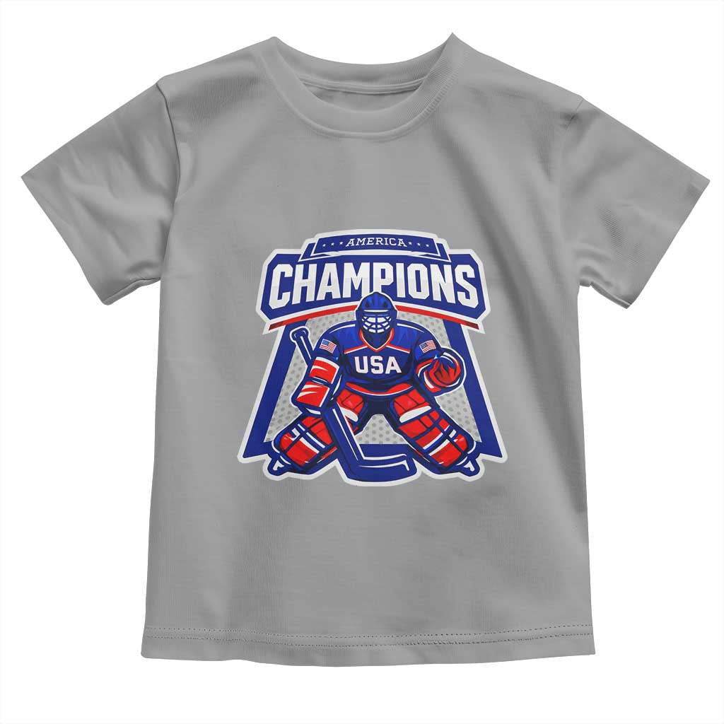 USA Ice Hockey Toddler T Shirt America Champions Patriotic Ice Hockey Team Fan