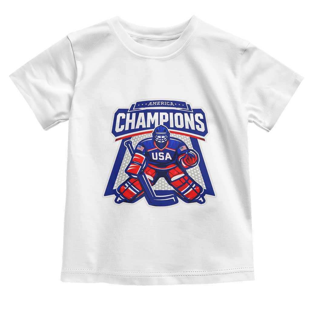 USA Ice Hockey Toddler T Shirt America Champions Patriotic Ice Hockey Team Fan