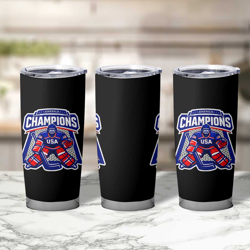 USA Ice Hockey Tumbler Cup America Champions Patriotic Ice Hockey Team Fan