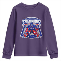 USA Ice Hockey Youth Sweatshirt America Champions Patriotic Ice Hockey Team Fan