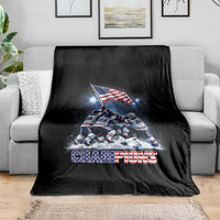 USA Ice Hockey Throw Blanket Hockey Champions 2026 USA Players Raising Flag On Ice