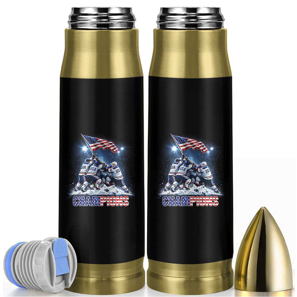 USA Ice Hockey Bullet Tumbler Hockey Champions 2026 USA Players Raising Flag On Ice