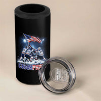USA Ice Hockey 4 in 1 Can Cooler Tumbler Hockey Champions 2026 USA Players Raising Flag On Ice