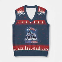 USA Ice Hockey V-Neck Knit Sweater Vest Hockey Champions 2026 USA Players Raising Flag On Ice