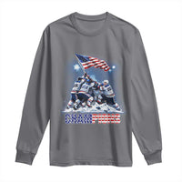 USA Ice Hockey Long Sleeve Shirt Hockey Champions 2026 USA Players Raising Flag On Ice