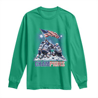 USA Ice Hockey Long Sleeve Shirt Hockey Champions 2026 USA Players Raising Flag On Ice