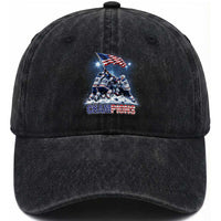 USA Ice Hockey Washed Cotton Baseball Cap Hockey Champions 2026 USA Players Raising Flag On Ice