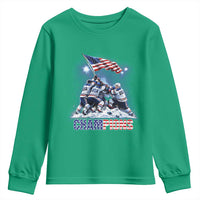 USA Ice Hockey Youth Sweatshirt Hockey Champions 2026 USA Players Raising Flag On Ice