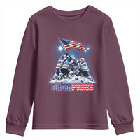USA Ice Hockey Youth Sweatshirt Hockey Champions 2026 USA Players Raising Flag On Ice