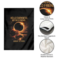 Solar Eclipse 2026 Garden Flag Hello Darkness 12 August 2026 Totality Gift