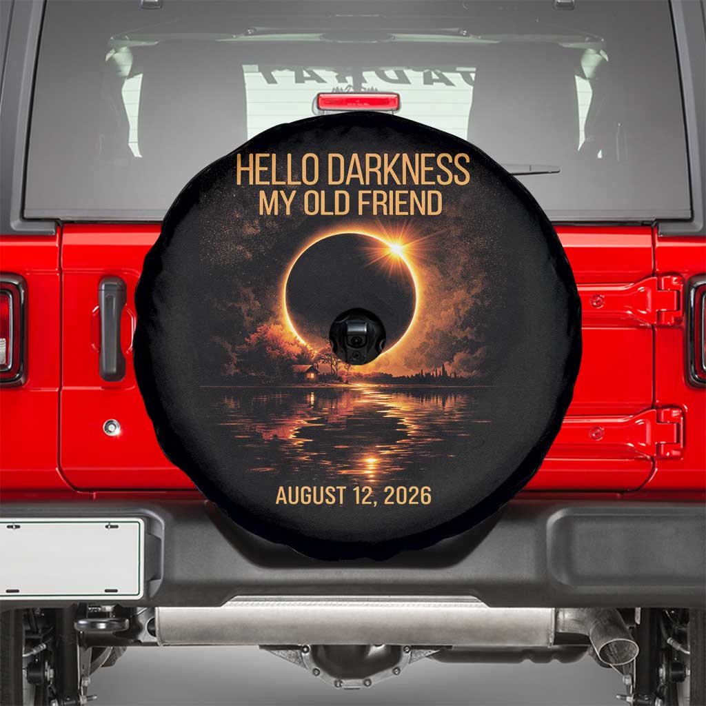 Solar Eclipse 2026 Spare Tire Cover Hello Darkness 12 August 2026 Totality Gift