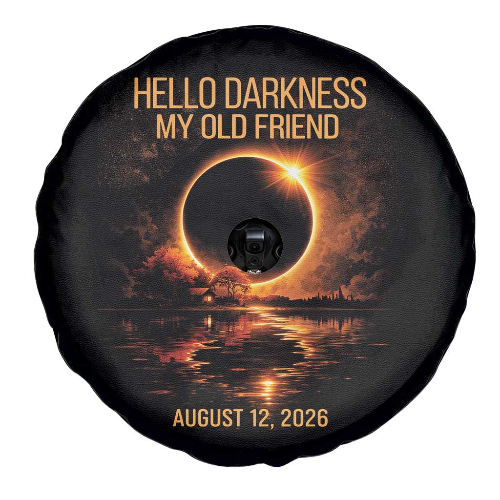 Solar Eclipse 2026 Spare Tire Cover Hello Darkness 12 August 2026 Totality Gift